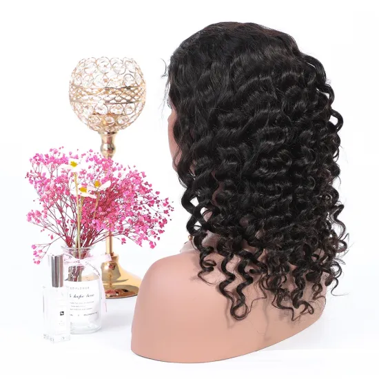 4*4 Human Lace Closure Wig Brazilian Virgin Human Hair Lace Wigs With Baby Hair Loose Deep