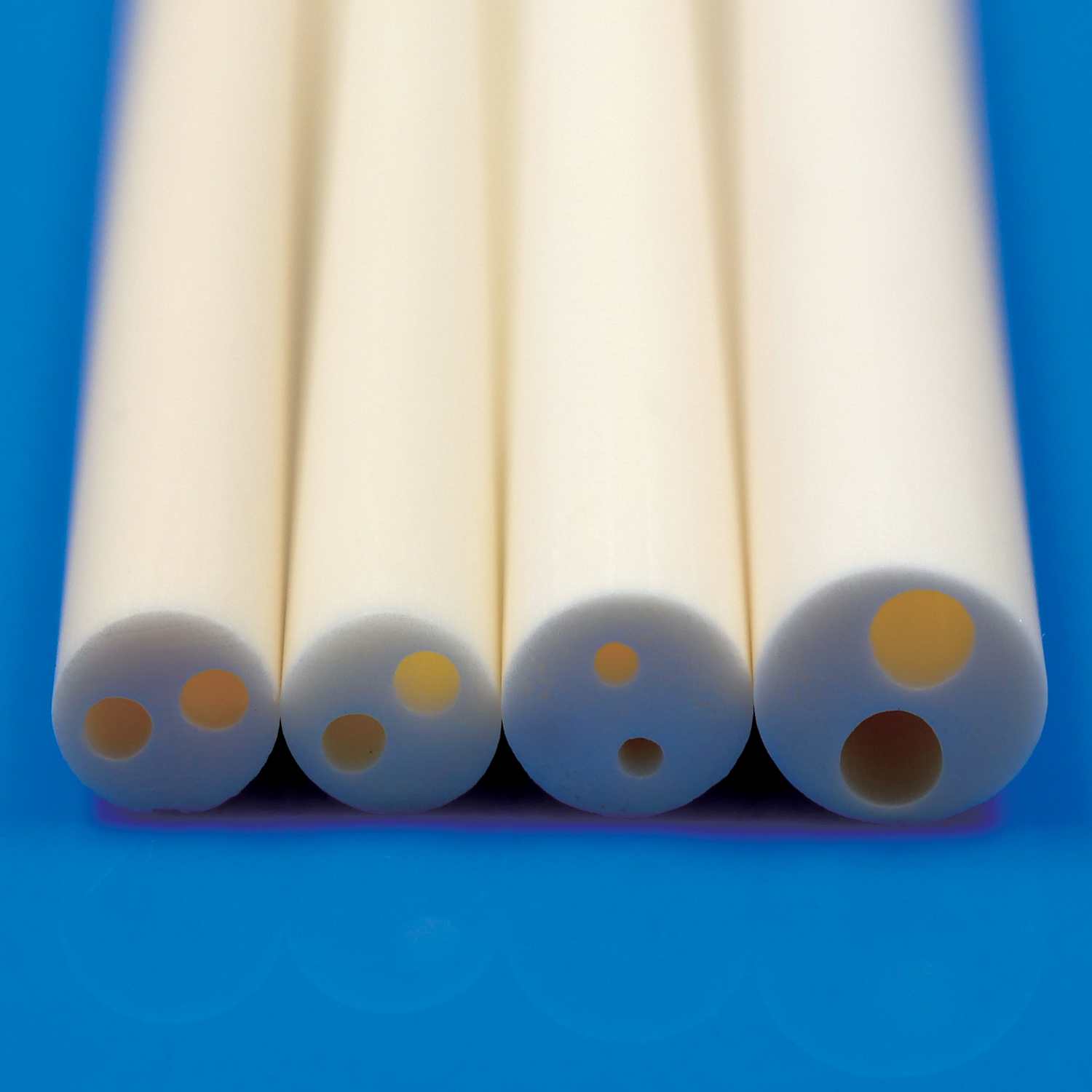 Double bores alumina ceramic tube