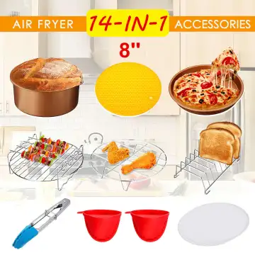 8'' 14PCS Air Fryer Accessories Air fryer Chips Baking Pan Set For Party Kitchen Cooking Tools For all Air Fryer 4.2-6.8QT