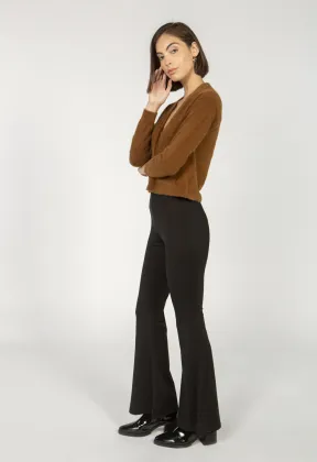 Black High Waist Flared Pants Women
