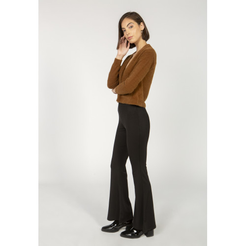 Black High Waist Flared Pants Women