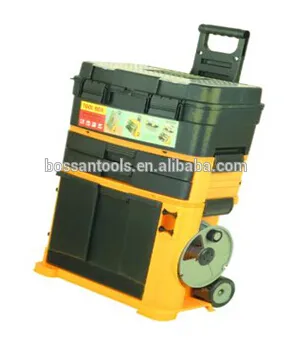 19" plastic removable tray and Wire telescopic handle trolley box