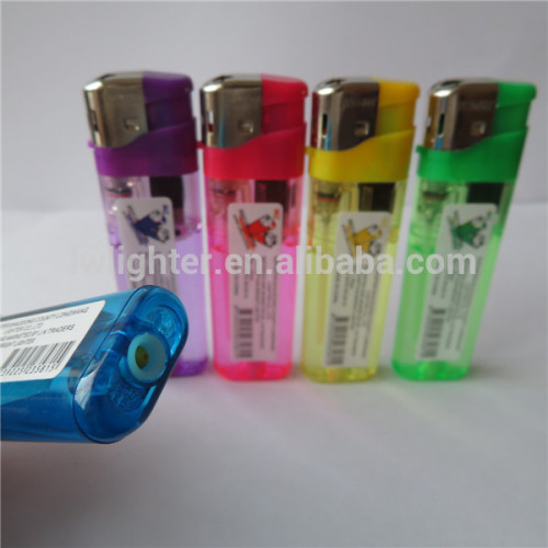 High Quality Electronic Refilled Butane Cigarette lighter With Paper Sticker