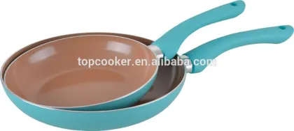 New Arrivel Aluminum Color Non-stick Blue Frying Pan