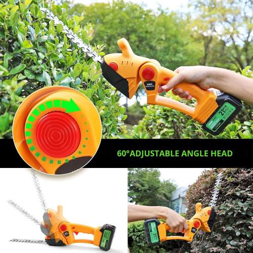 Portable Lithium Battery Hedge Trimmer with Replaceable Blade and Extension Rod