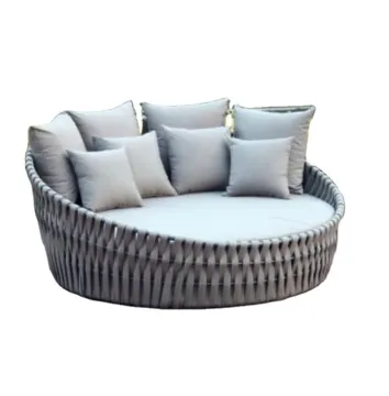 Outdoor Rattan Woven Sunbed Daybed Furniture