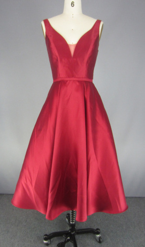 Red V Neck Prom Dresses untuk Wanita