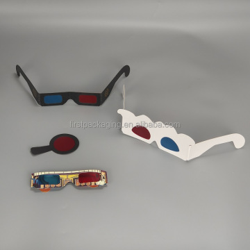 Einweg 3D -faltbare Anaglyphen polarisierte rote und blaue Pappgläser für Filme und Feiertage