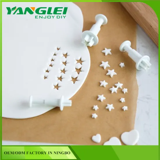 3pcs /pack Fondant Cake Cutter Decorating Pentagram shaped plunger cutter fondant mold