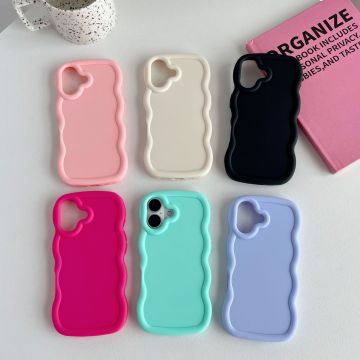Macaron Big Wave Candy Color Soft TPU Case na iPhone 16/16 Plus