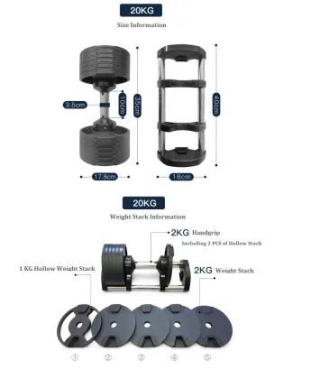 Wholesale Home Gym Fitness Weights: Dumbbells 20kg, 32kg, 40kg (80LB) Adjustable Dumbbells