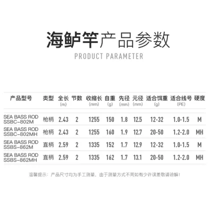 High Carbon Spinning Fishing Rod for Sea Bass Jigging