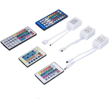 RGB RGBW LED Strip Music Controller with Infrared Remote for Single Color White and Warm White, Compatible with DC 12V and 24V