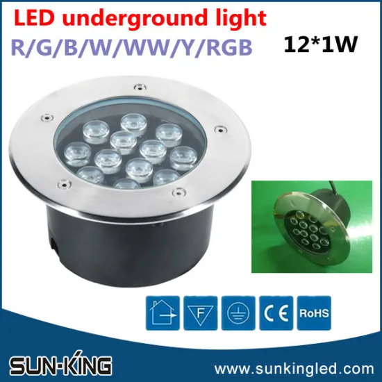 Top grade powerful outdoor led inground lights ip65, 12w underground led paving stone lights rgb/white/blue/red