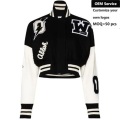 Ladies Contrast Color Baseball Jacket Customization