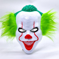 Máscara de terror de Halloween em PVC coringa de cabelo verde