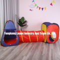 tenda túnel dobrável tricolor de poliéster brincar de casinha de crianças