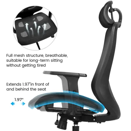 Premium Adjustable Ergonomic Office Chair with Lumbar Support