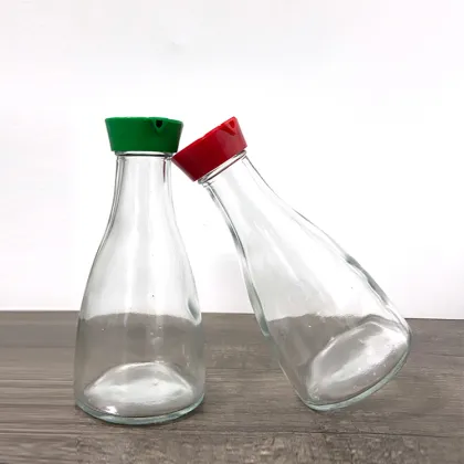 Woozy Food Glass Bottle with Lid - 150ml/5oz Ketchup, BBQ, Chilli Hot Sauce