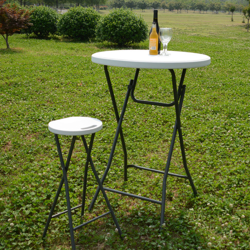Portable White Plastic Folding Dining Tables Chairs