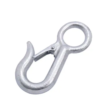 Steel Chain Crane Galvanized Forged Lifting Trailer Hook With Safety Latch