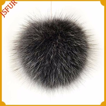 Colorful noble real round fox fur pom poms custom keychain wholesale fur accessories
