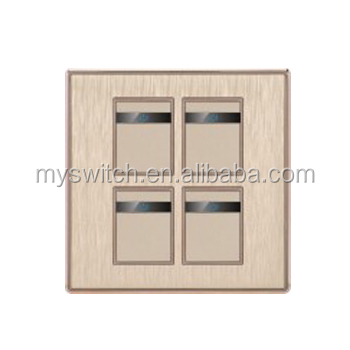 Wireless Glass Panel 2-Way and 1-Way 4 Gang Electrical Switches