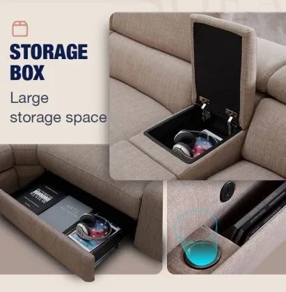 MANWAH CHEERS Luxury Classic Home Furniture sofa Corner Recliner Fabric sectional