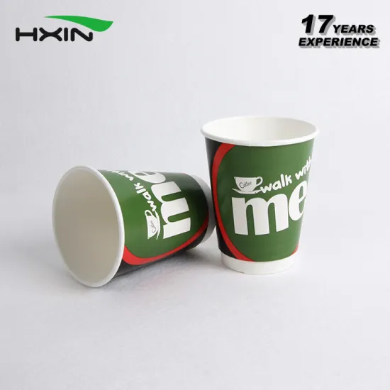 Double layer coffee paper cup printing 12oz double wall paper cup