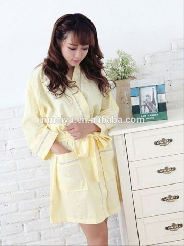 100%Cotton Waffle Kimono Collar Adult Bathrobes