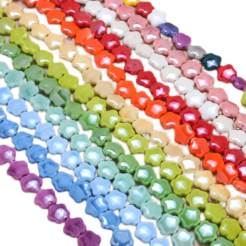 STRUNG BEADS PENTASTAR CERAMIC BEADS 12MM 30pcs