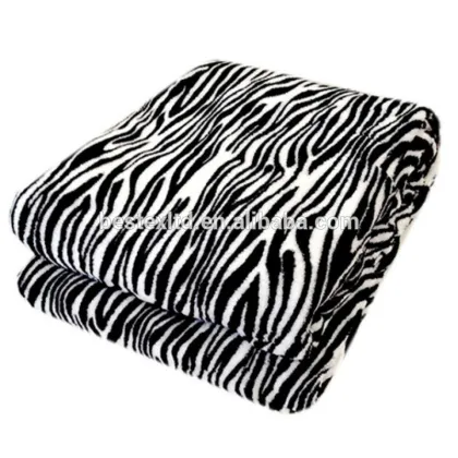 High Quality Super Soft Zebra Print Thin Raschel Blanket