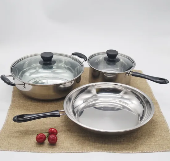 410 Stainless Steel Cookware Set With Magnetic