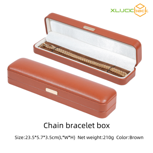 PU Leather Brown high quality customized jewelry box