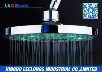 Chrome Green LED Rain Shower Head Water Saver Eco Friendly