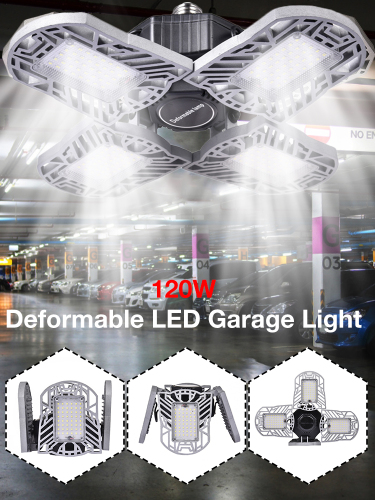 120W 12000LM LED Garage Light Foldable Deformable Flashlight High Bay Light