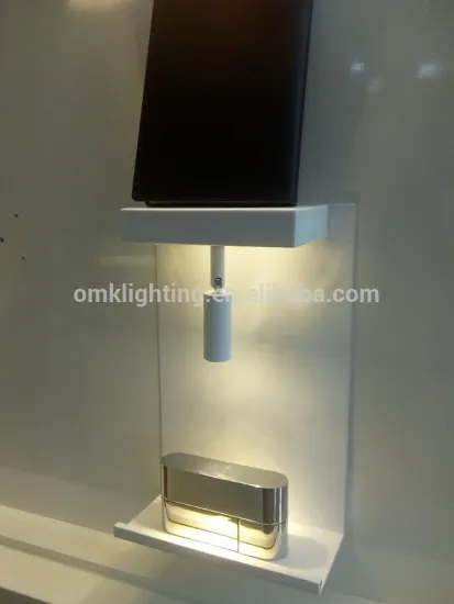 bedding wall light with shelf seating for books and coffee