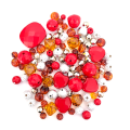 Assorted red acrylic christmas plastic beads ornaments