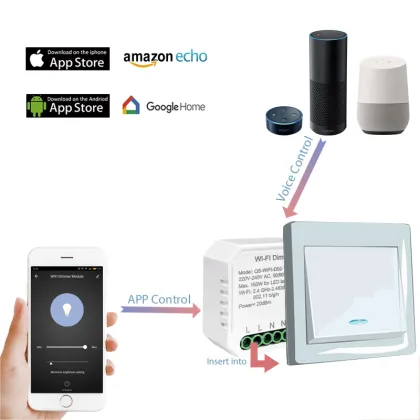 Tuya Zigbee Dimmer 150W No Neutral Wire - Smart Life App & Alexa Echo Google Home Wireless Control