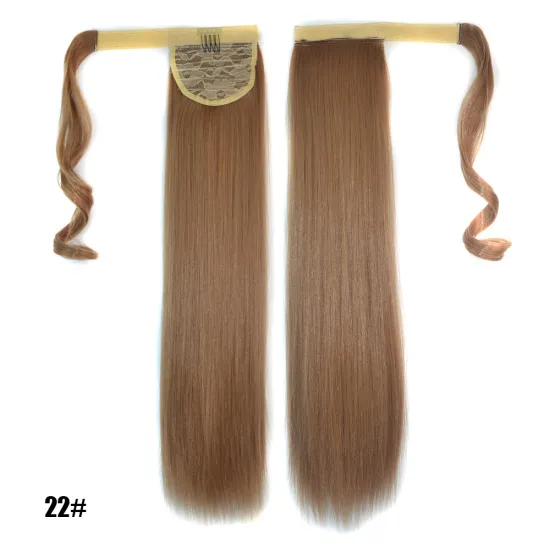 Wholesale Natural Blonded Synthetic Hair Ponytail Extensions Silky Straight Clip In Ponytail Wrap Around Synthetic Hair forWomen