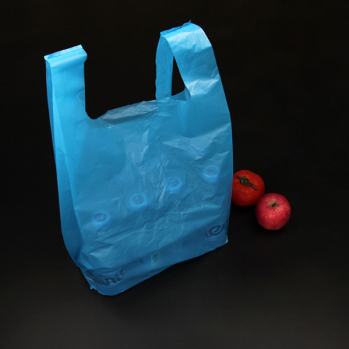 PE t-shirt bags customized print recyclable vest plastic grocery bags