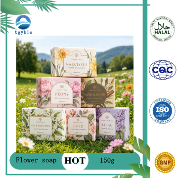 Natural Flower Castile Soap Gentle Plant-Based Cleanser Hydrating & Soothing Hand and Body Soap