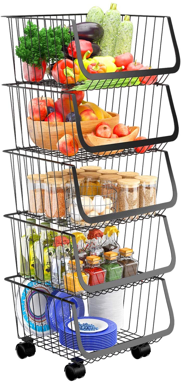 Multifunktional 5 -Tier -Stroage -Korb Rolling Cart