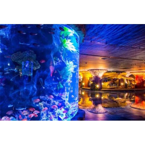 Transparent underwater acrylic glass tunnel aquarium