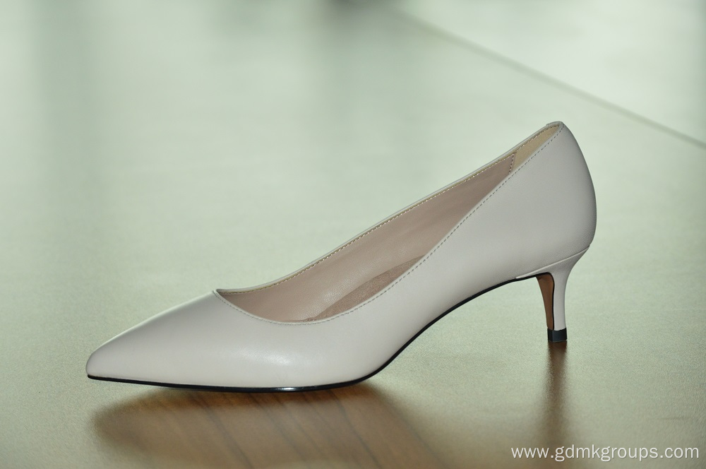 Women's Pointed Beige Work Heels