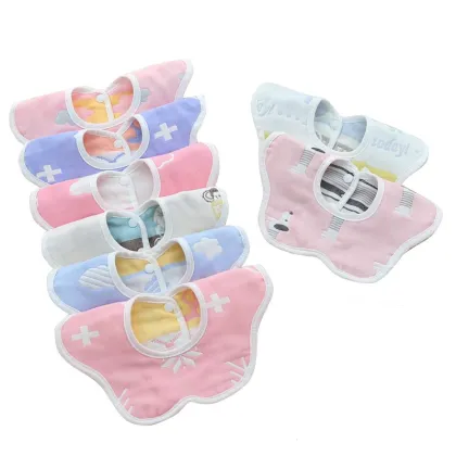 TPU Six-Layer Pure Cotton Petal Bib for Babies