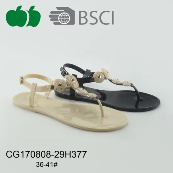Popular Women Pvc Summer Flat Sandals