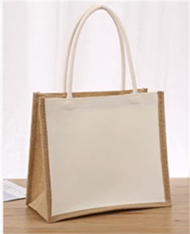 White Linen Patchwork Durable Shopping Bag