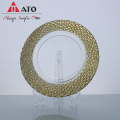 Gold clear glass charger plates wedding dinner plates