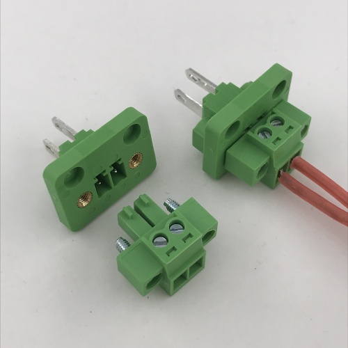 2 pinos através do conector de bloco de plug-in montado na parede